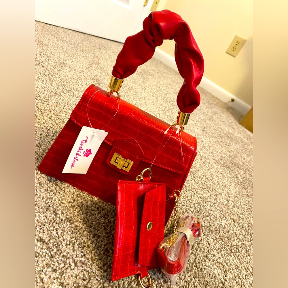Orchid Love Red Bag